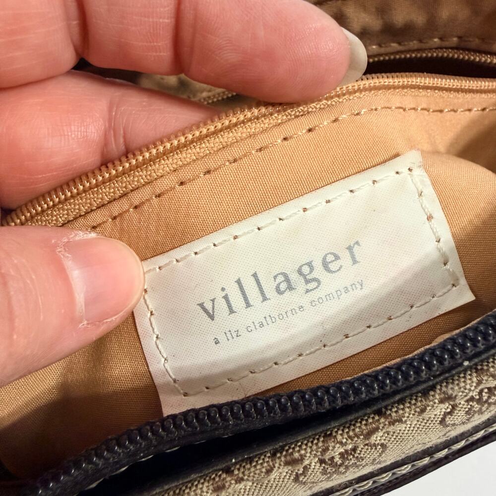 Y2K Villager Womens Purse Shoulder Bag Handbag Brown Black Retro - Picture 10 of 12